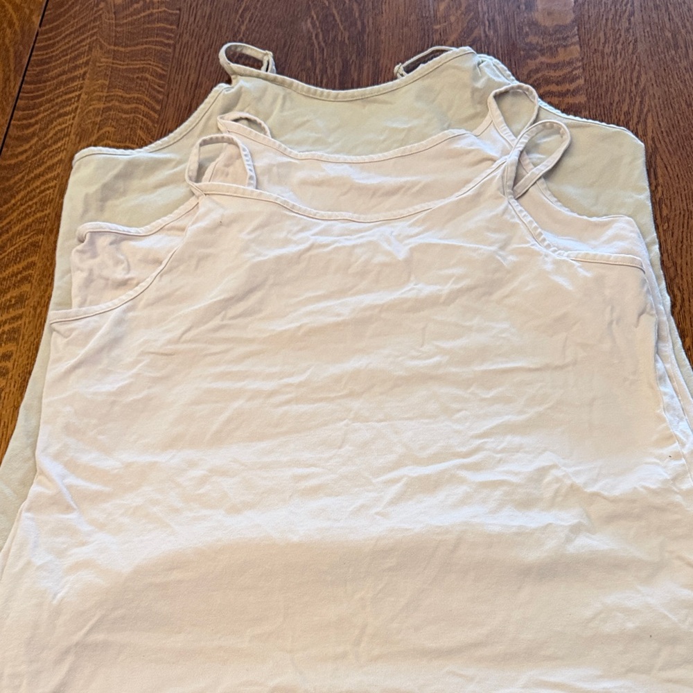 Set of Two Light Cream and One Tan Falls Creek Camis